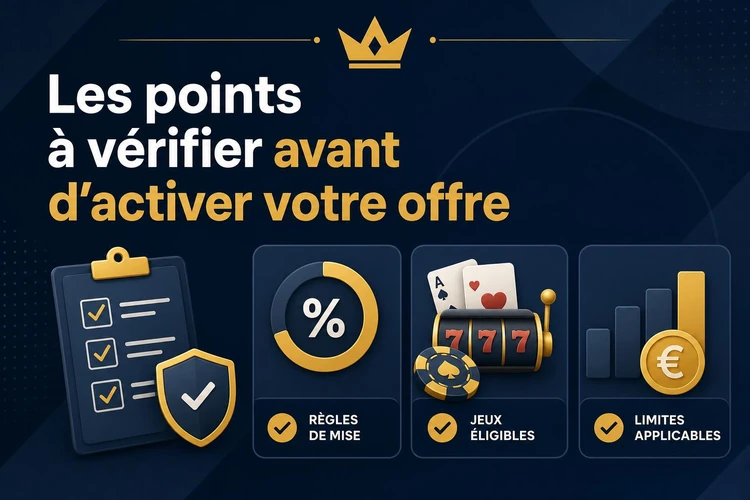 Les points à vérifier avant d'activer votre offre sans dépôt